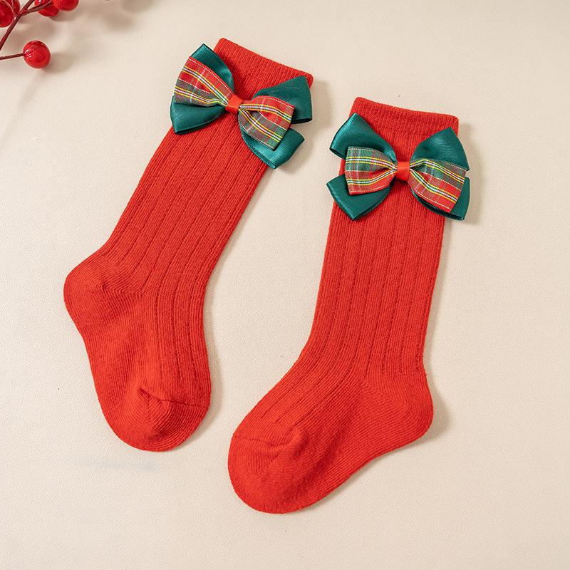 

Christmas Baby Socks Newborn 0 to 3 6 9 12 18 24 Months Toddler Boys Socks Cute Red Bow-Tie Kids Socks for Girls Infantil 0-2 Years - Size S