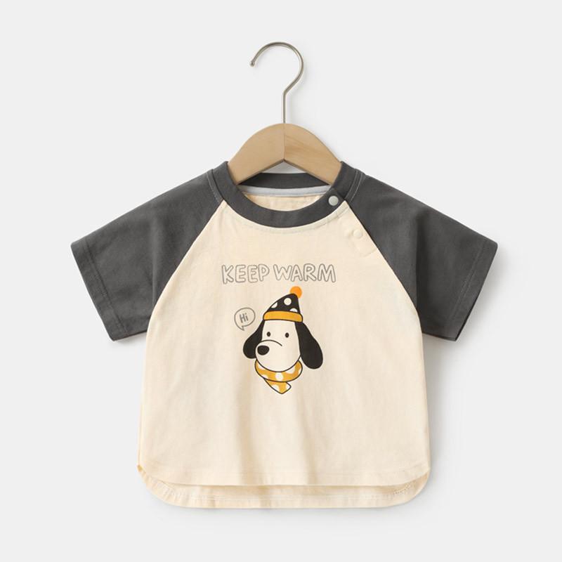 

Одежда для малышей, повседневные футболки с короткими рукавами, летняя одежда для мальчиков и девочек, детские летние топы с половиной рукавов 120cm