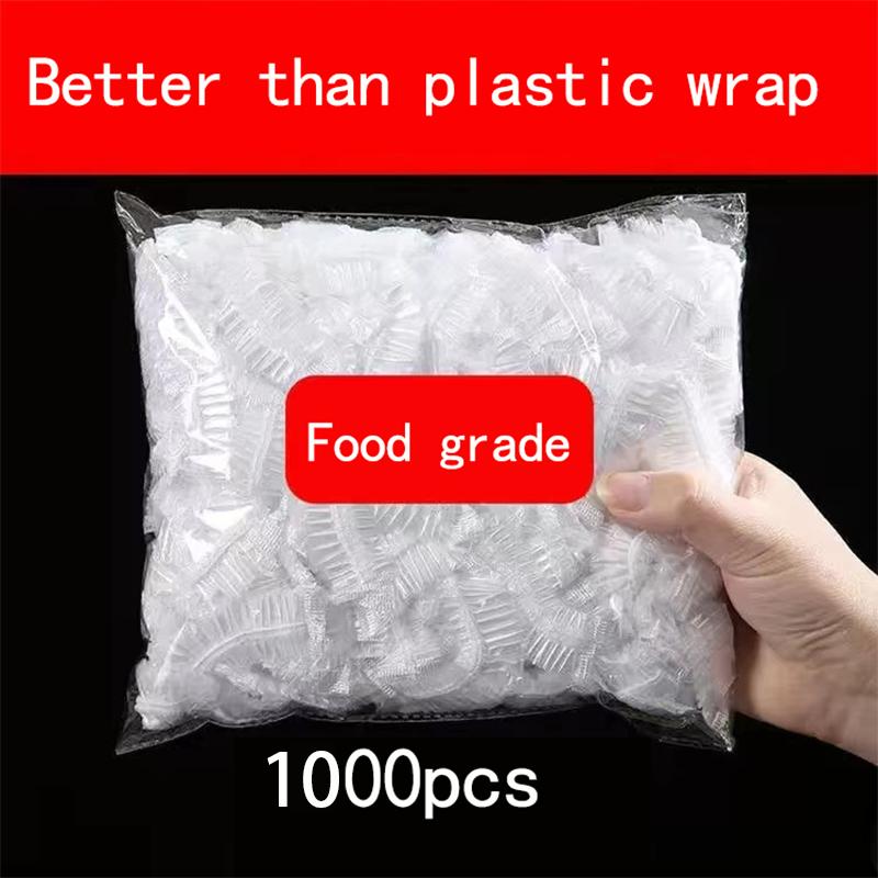 Food Grade Plastic Wrap Cover Disposable Household Plastic Wrap Cover With Elastic Mouth Bowl Cover Premium Durable