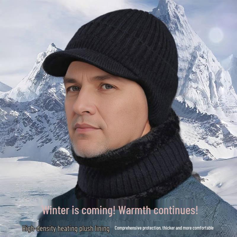 Men's Cross-Border Winter Ear-Protecting Duckbill Hat - Warm, Thickened, Plus Velvet for Middle-Aged and Elderly