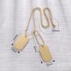 Stainless Steel Double Sided Polished Military Pendant Jewelry Personality Sweater Necklace