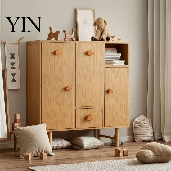 Solid Wood Wardrobe Knobs Cloud Shaped Wooden for Cabinets & Drawers, Cabinet Handles Decorative Wall Hooks Kids with Screws, Nordic Style Nursery