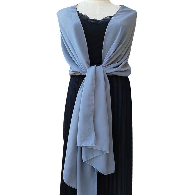 

Шалевое платье, шаль, шарф, шифоновый ужин, двойного назначения, женский однотонный Cheongsam, вечерние 190*45cm