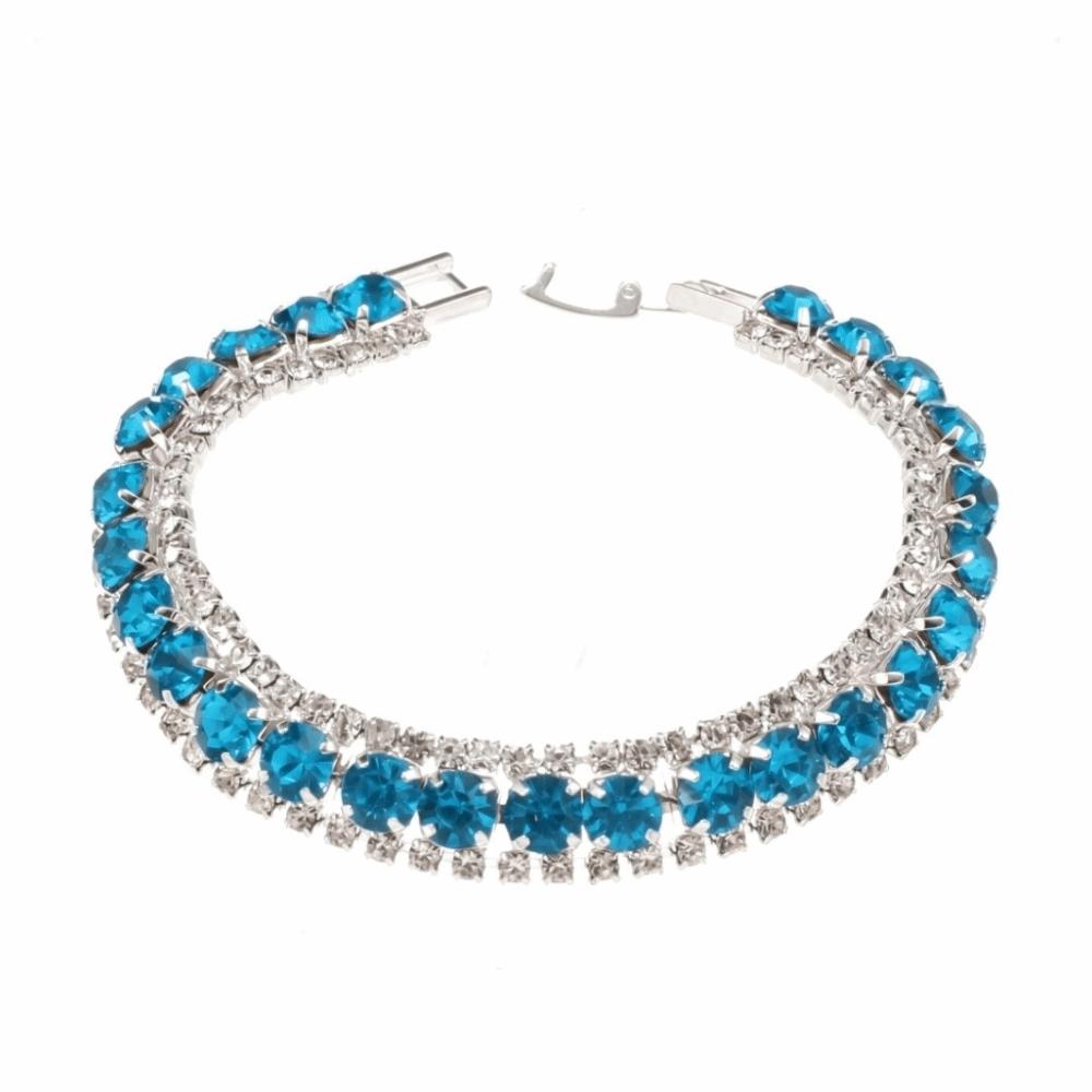 Charm Sparkling Bracelet Luxury Women s Bracelet Personality Rhinestone Bracelet  Girls светло-синий