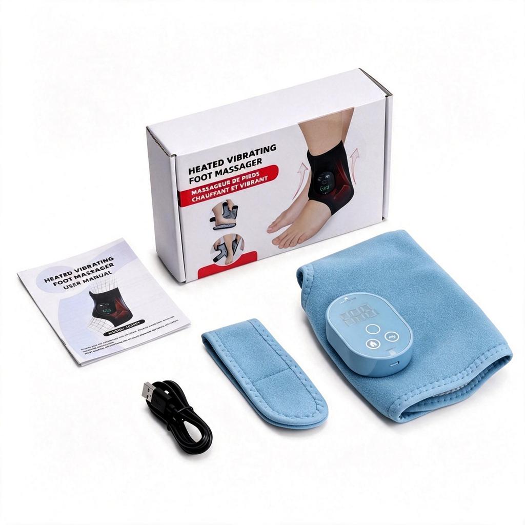 Ankle & Foot Electric Vibration Massager with Heating & Hot Compress for Home Therapy
