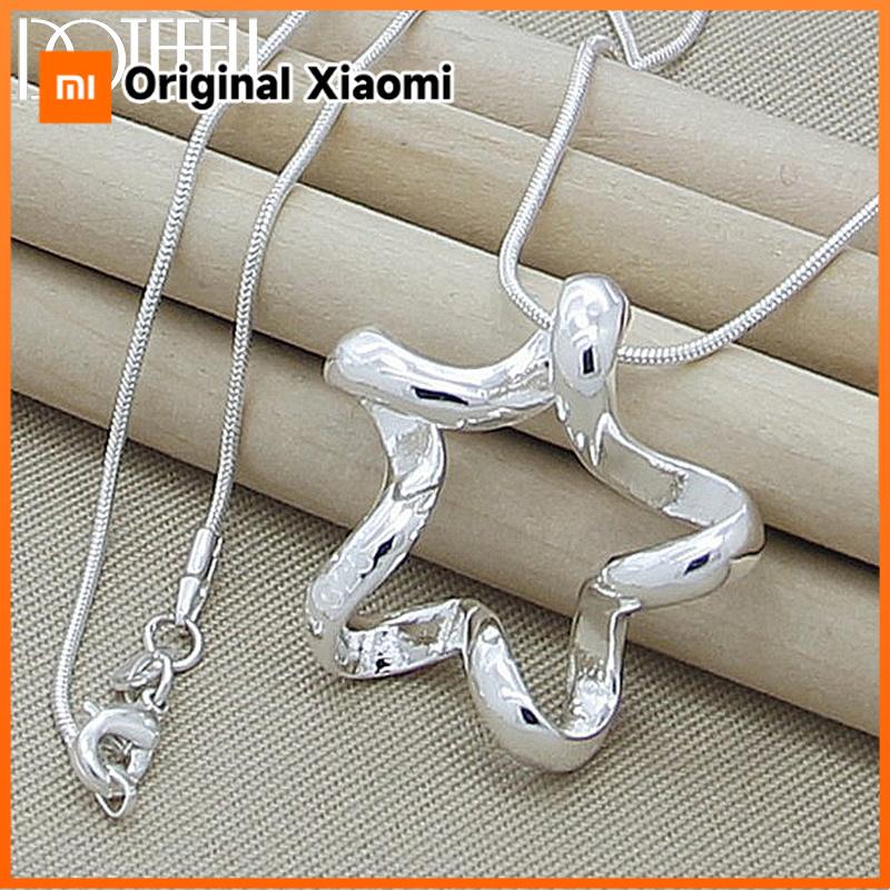 Xiaomi DOTEFFIL 925 Sterling Silver Starfish Pendant Necklace 16-30 Inch Snake Chain Fashion Wedding Engagement Jewelry
