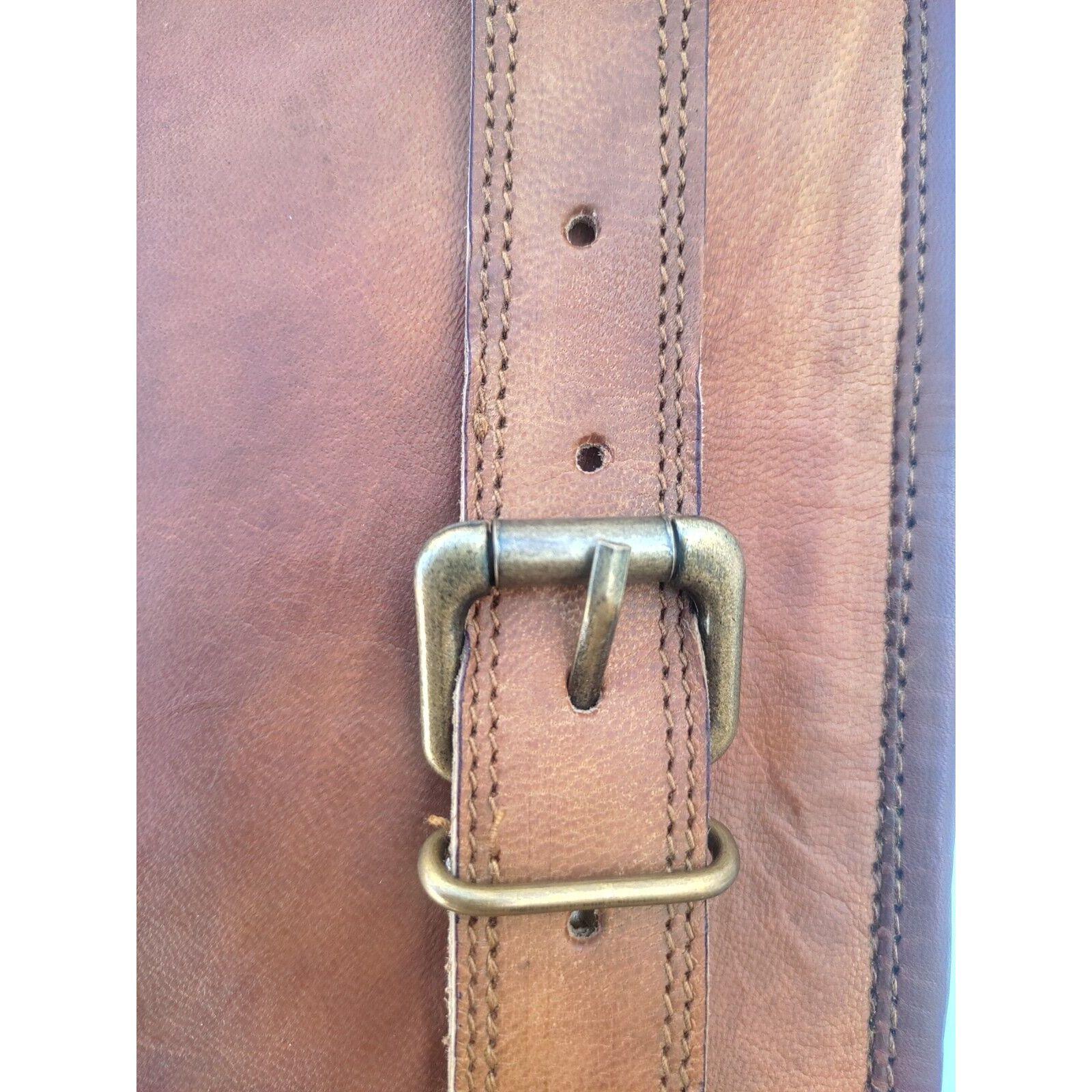 Мужская офисная сумка для ноутбука ручной работы из натуральной козьей кожи в стиле ретро — фото 4