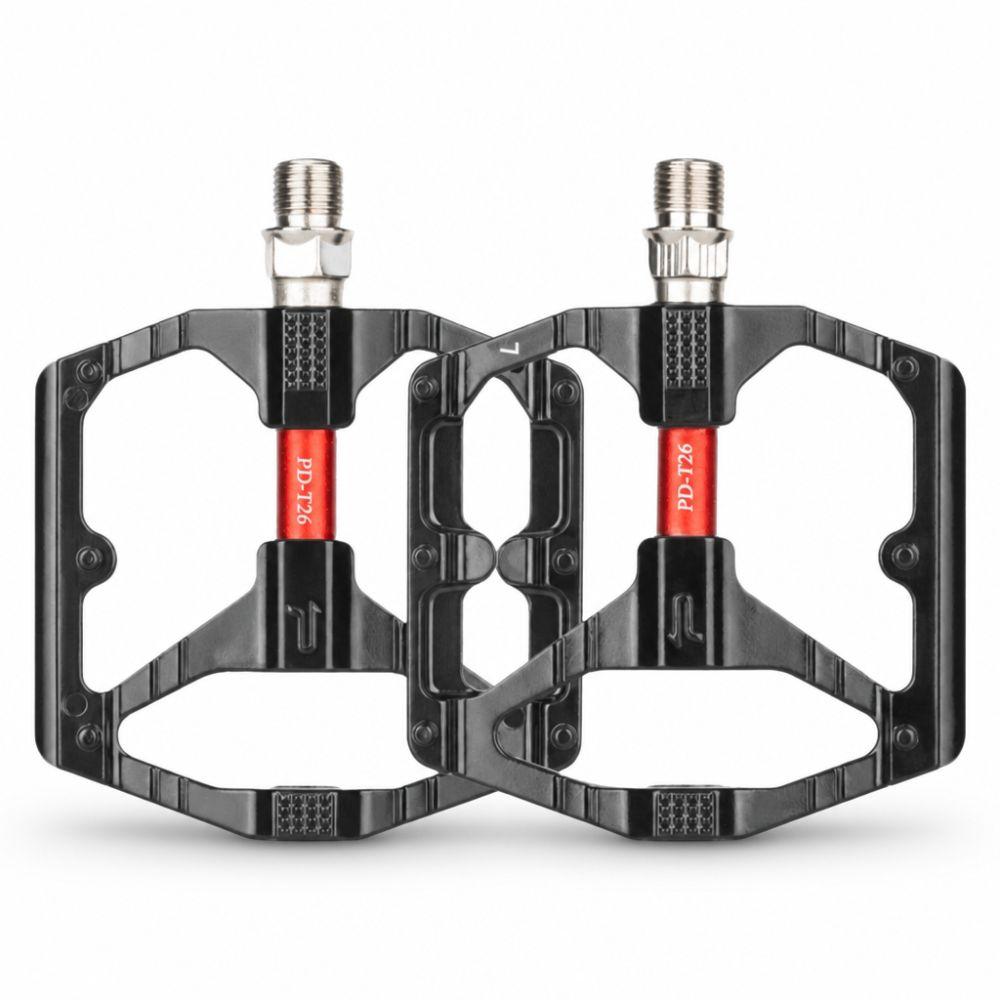 1 Pair Aluminum Alloy and Boron Steel Bike Foot Pedal Road Bike Pedal  Bike Maintenance чёрный/красный