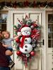 2025 Christmas Door Decor Snowman Cute Home Decor Christmas Door Banner Large Ornaments for Indoor Outdoor Wall Living Room Pati