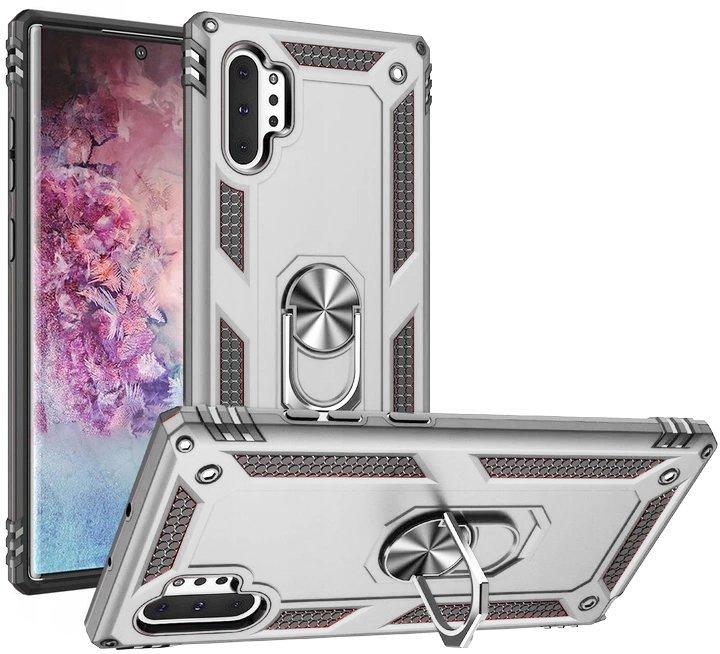 Pancerne etui do Samsung Galaxy Note 10+ Plus, Nox Case Ring, srebrne