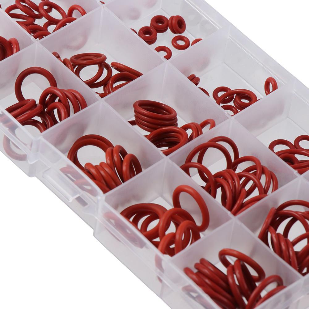 15 Sizes Silicone Rubber High Pressure O-Ring Washer Oring Sealing Gaskets O-Ring Assortment Kit