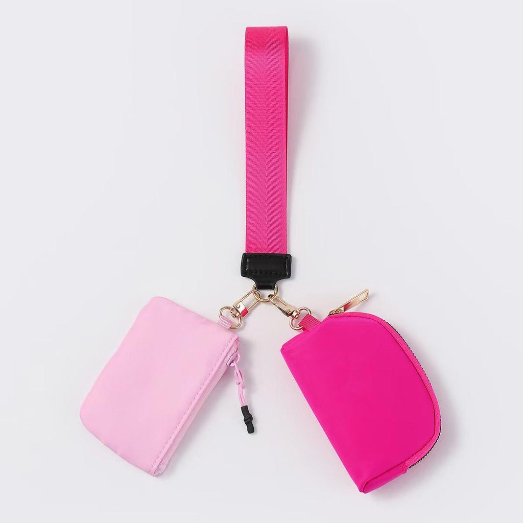 LULU-Style Waterproof Mini Wristlet & Coin Purse with Key Storage and Red Envelope Pocket