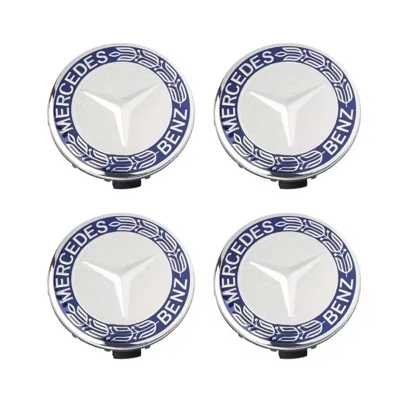 

4pcs 75mm Car For Mercedes BenzWheel Center Hub Cap Badge Cover A C GLC GLA W205 W204 W203 W212 W211 W210 W213 W164 A1714000025 синій