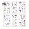 Nature Themed Stickers 6 Sheets/Set Natural Flower Scrapbook Stickers, Waterproof PVC Floral Plants Decals, Botanical Art Transparent Decorative
