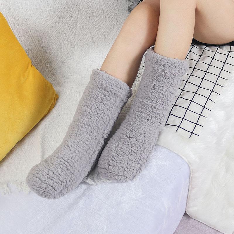 New Sleeping Socks Maternity Socks Fleece-Lined Thickened Room Socks Indoor Non-Slip Socks Autumn and Winter Stockings Terry Sock