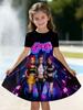 Kpop Cartoon Grafikkleid für Mädchen Lustiges Geschenk für Fans Harajuku Mädchen Kleidung Sommer Oberteile Kurzarmkleid Kinderkleidung