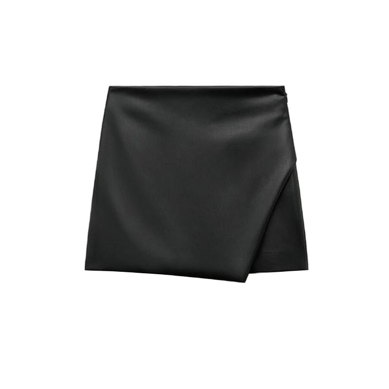 

Весна Новое поступление Маленькие облегающие бедра А-силуэта ПУ Простые темпераментные универсальные кюлоты из искусственной кожи со средней посадкой 5427401 Black L