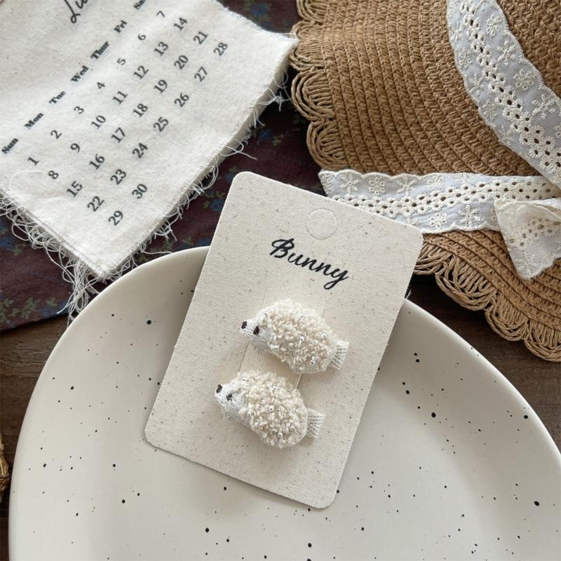 Hedgehog Shaped Hair Clip And Hair Ties For Girls Soft Fabric Hair Accessories Safe For Kids Gentle On Hair