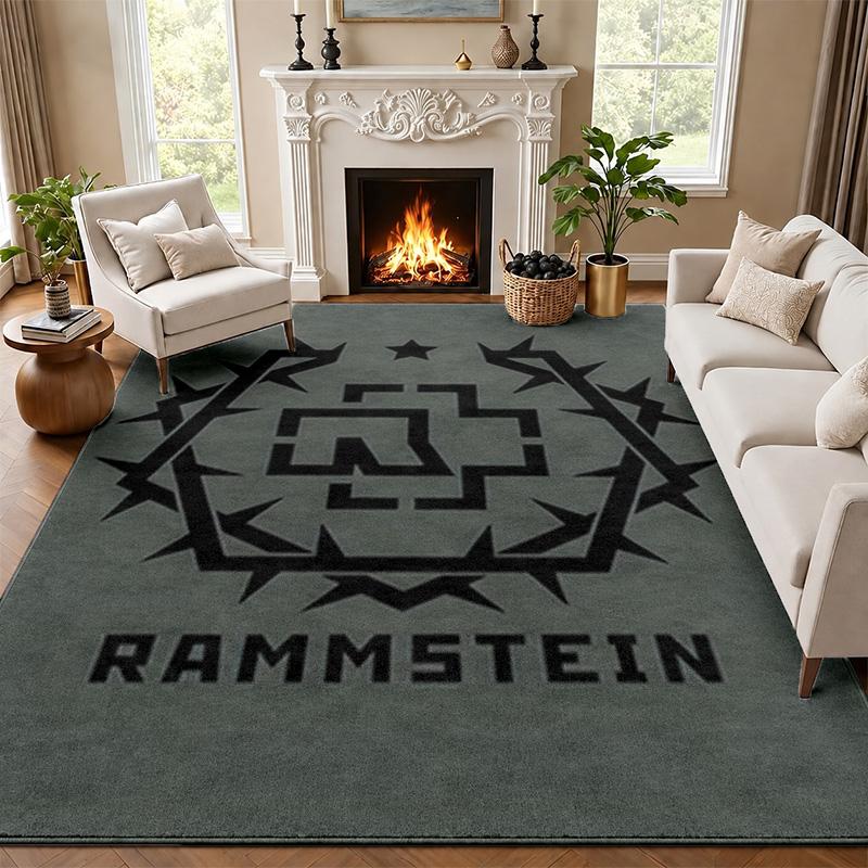 Rammstein Teppich Fußmatte für Wohnzimmer oder Schlafzimmer Schutzmatte unter dem Stuhl Bürodekoration Weihnachtsgeschenk Geburtstagsgeschenk