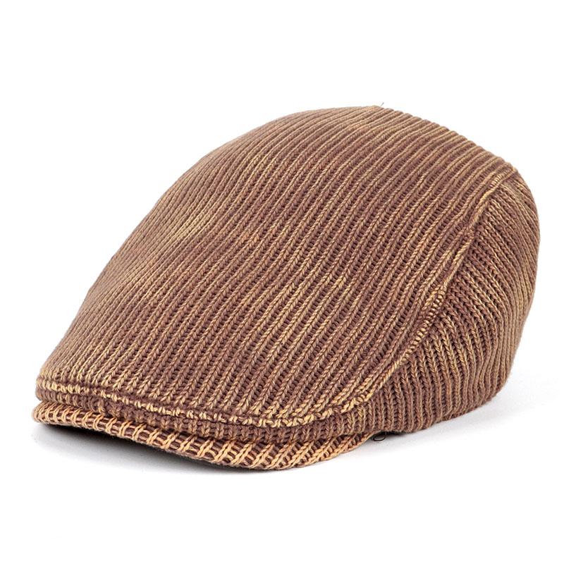 

New 2025 Autumn Winter Beret Hat Women Men s Caps Tie-dyed Retro Knitted Ivy Flat Cap Vintage Peaky Blinders Beret About 56-59cm