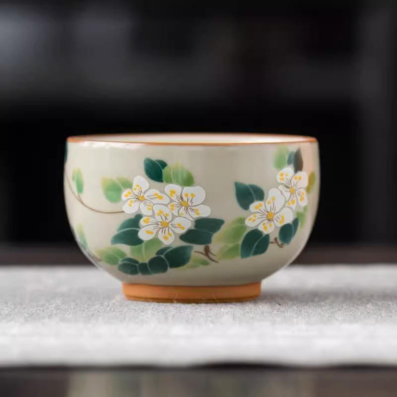 

Hydrangea Tea Cup Ceramic Tea Set Master Cup Guest Cup Tasting Cup Household Kung Fu Tea Set Drinking Bowl 200ml