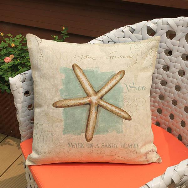 Marines Aquatics Pillows Home Decor Conch Star Fish Lihghthouse Vintage Cushion Covers Living Room Sofa Throw Pillows Case 45*45