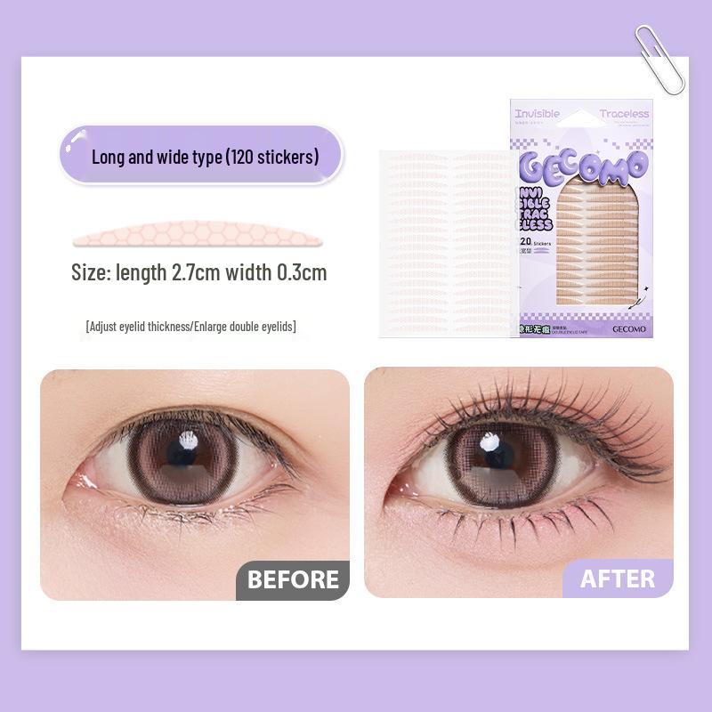 

GECOMO Invisible Seamless Eyelid Tape - Natural Thin Big Eye Beauty Makeup Tool for Double and Swollen Eyelids.
