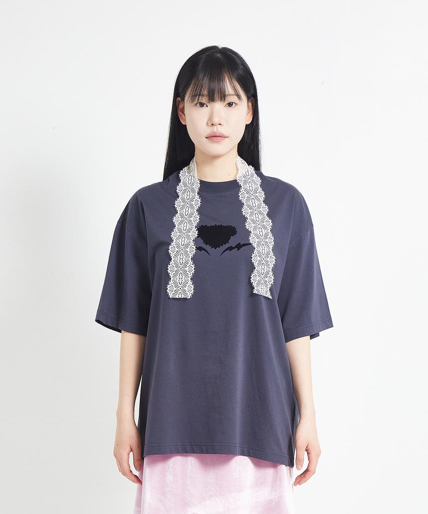 COTTONREBIRTHCLUB Boxy Thunder Graphic T-Shirt (Charcoal)