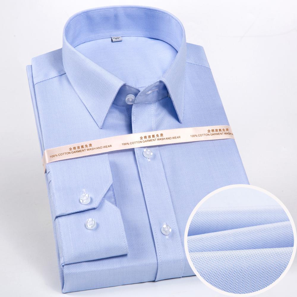 Men's Houndstooth Pattern Spread Collar Non-Iron Formal Shirts 100% Cotton - Long Sleeve Premium Quality Business Office Wear