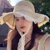 Women Sun Hat Wide Large Brim Beach Hats Summer Straw Hat Foldable Sun Hat Women'S Hat  Holiday Beach Uv Protection Cap