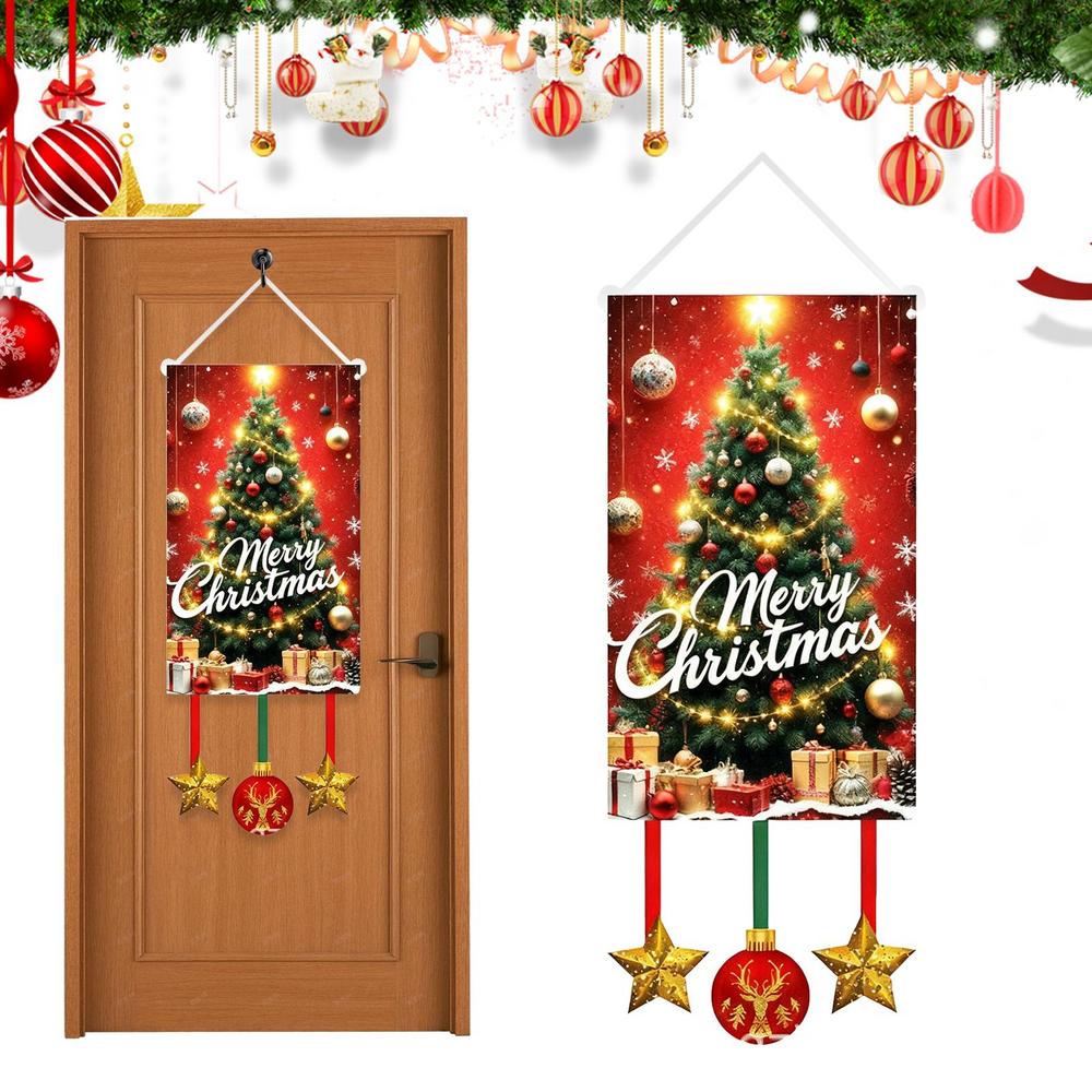 Christmas Flag Waterproof Holiday Banner Christmas Door Drape Holiday Decor For Indoor Outdoor Home Window Door Yard Patio Porch