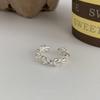 Fashionable Korean Twisted Heart Design Adjustable Ring In Shiny 925 Silver