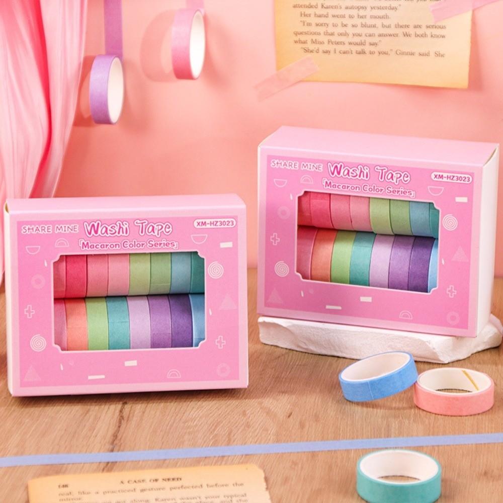 20 Rolls Washi Tape Set 10mm Wide 2m Long Decorative Tape Colorful Washi Tape for Gift Decoration