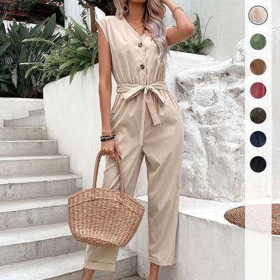 Γυναικεία Καλοκαιρινή Μόδα Commuter Business Casual Απλό Κομψό Ίσιο Εννιάρι Μονόχρωμο Φόρμα