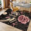 1pc Butterfly Rose Carpet Anti Slip Polyester Floor Mat for office.Bedroom