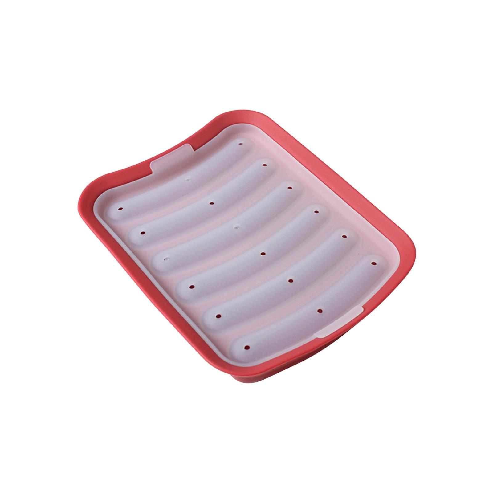 

Форма для сосисок из пищевого силикона для хот-догов, детское питание, самодельная форма для выпечки ветчины и колбасы One Size красный