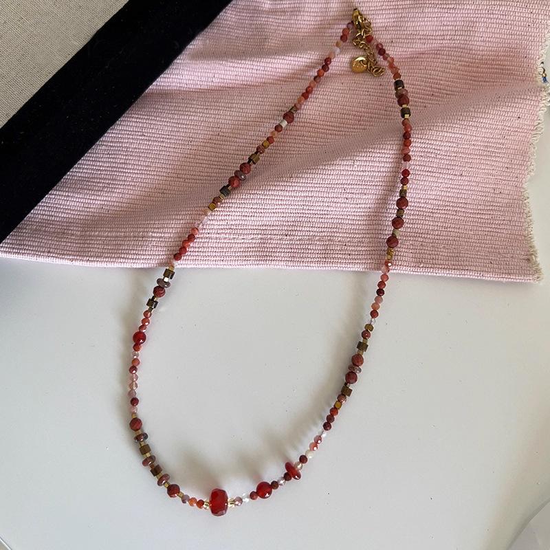 Женское летнее легкое роскошное нишевое ожерелье red agate