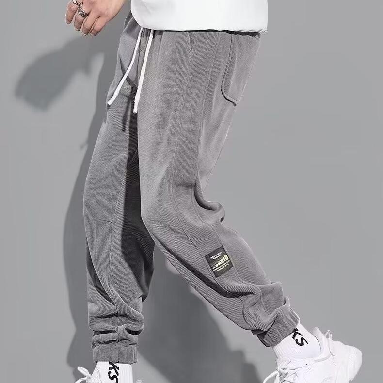 Spring and Autumn Models Casual Sweat Men's Loose Drawstring Feet Wide-leg Tide Heavyweight Sports Korean Version of The Trend Pants Plus Size