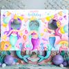 Mermaid Theme Birthday Party Photography Backdrop Mermaid Birthday Background Cake Table Girls Birthday Decorations Baby Shower