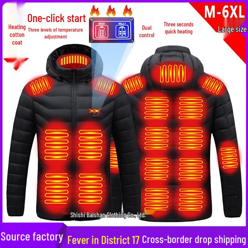 Smarte beheizte Baumwolljacke – USB-Elektroheizung, Unisex, leicht, warm, Mantel mit konstanter Temperatur