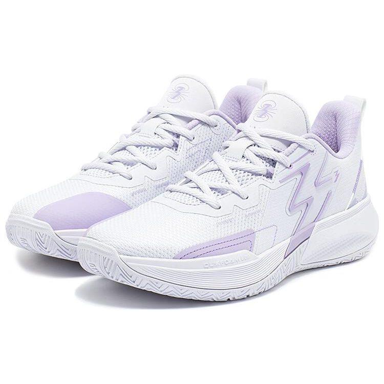 Scarpe da Basket 361 Big3 Team Ammortizzazione Resistenti all'Abrasione Traspiranti Basse da Uomo Bianco Viola 672331109-1
