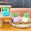 3D Keychain Cartoon Frog Shape Vibrant Color Keyring with Sound Button Portable Pendant Bag Decoration