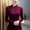 Autumn/Winter 2025 Women's Cross-Neck Long-Sleeve T-Shirt: Designer Chic Base Layer