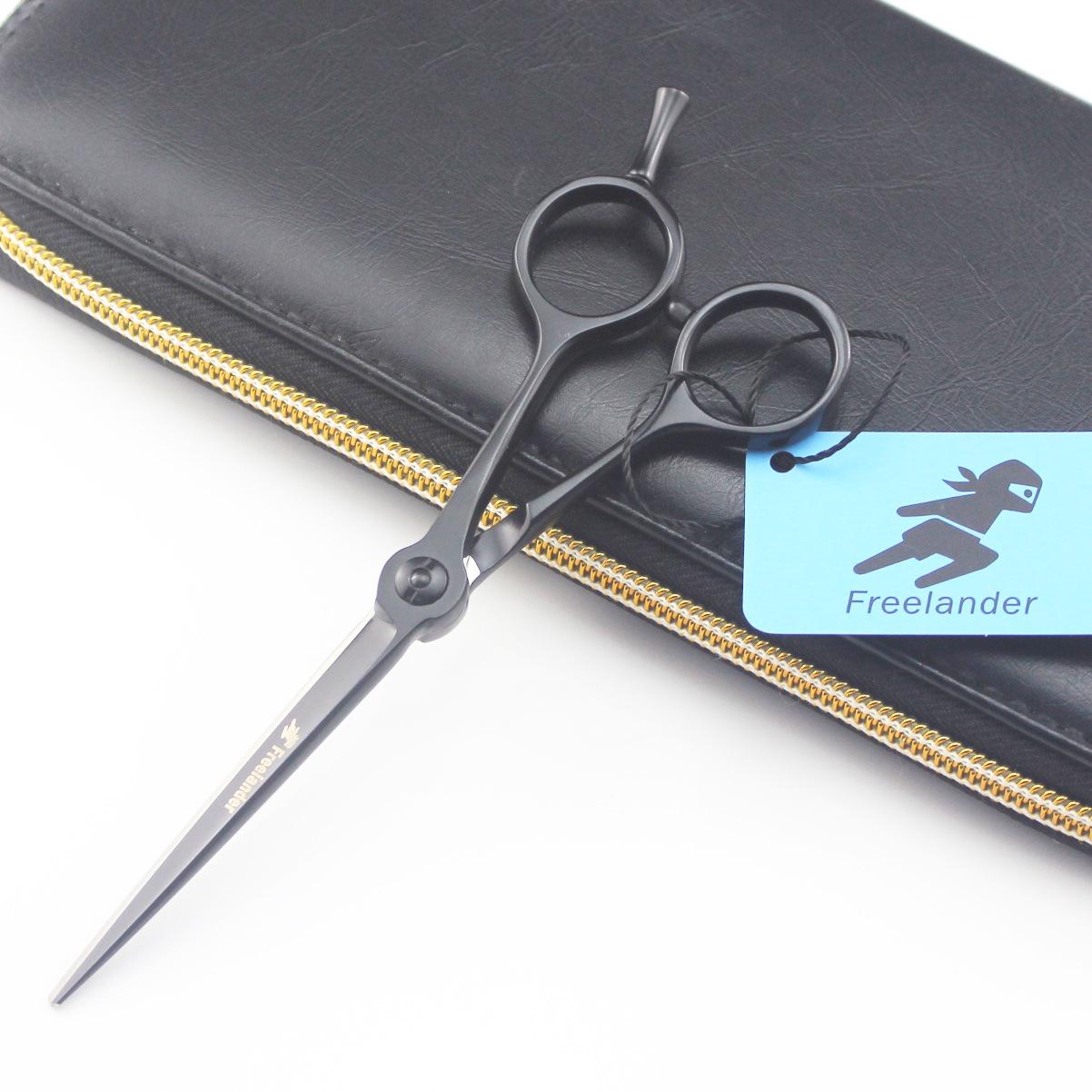 5 Black 440C Gem Hairdressing Scissors - Straight Barber Shears