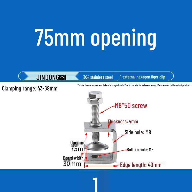 304 Stainless Steel U-Clip Pipe Fixture with Hand-Tightened Eyebolt