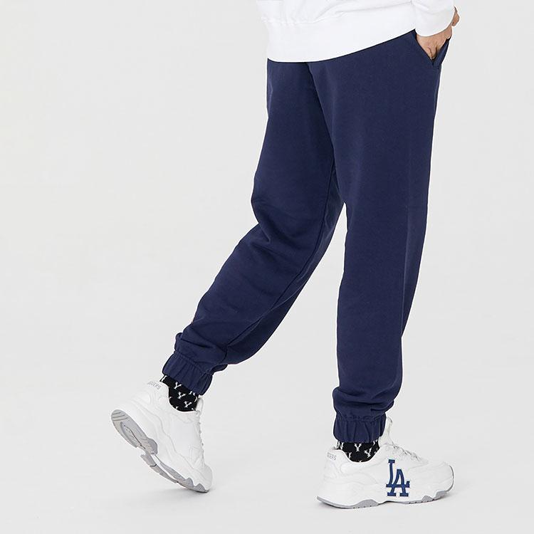 New MLB Knitted Sweatpants Unisex Navy Blue 3APTI0126-50NYD