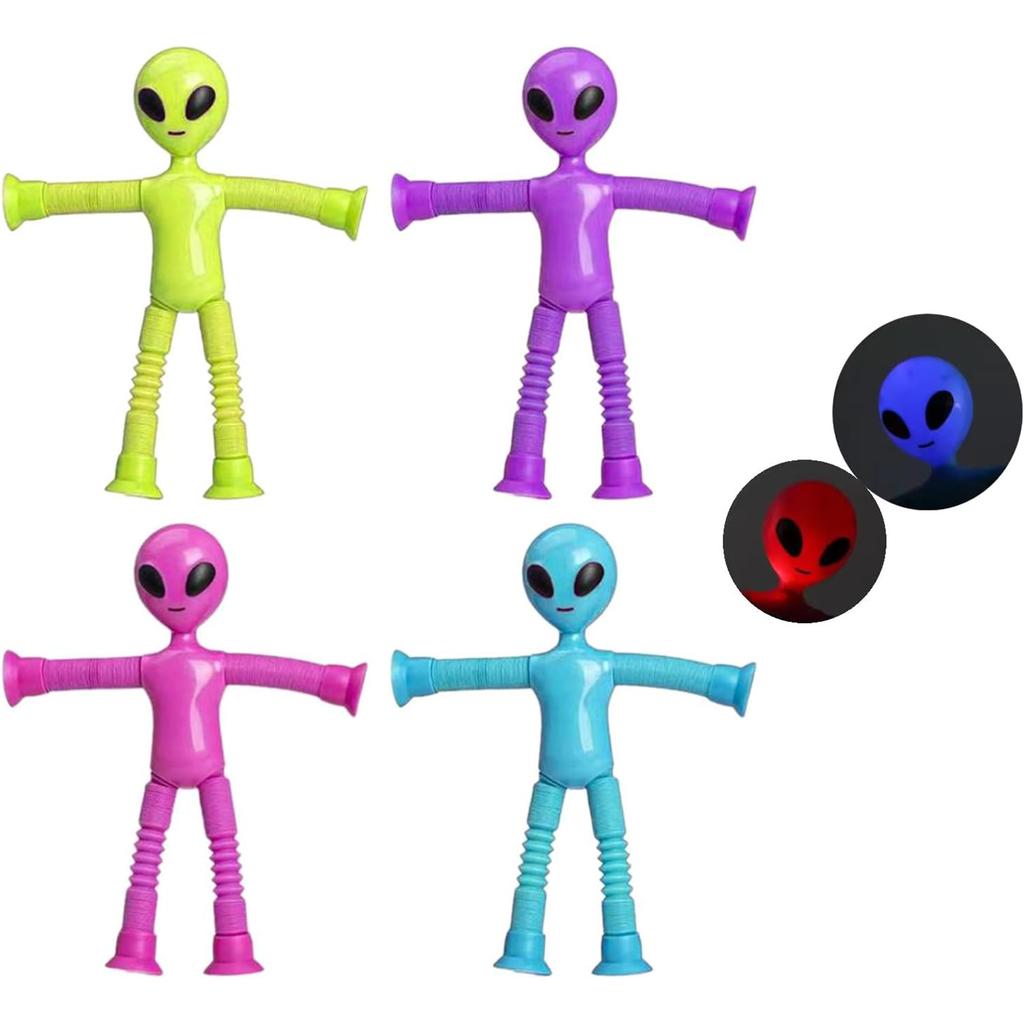 4pcs extraterrestrial versatile shape telescopic tube toy fun puzzle decompression stretching tube decompression telescopic tube