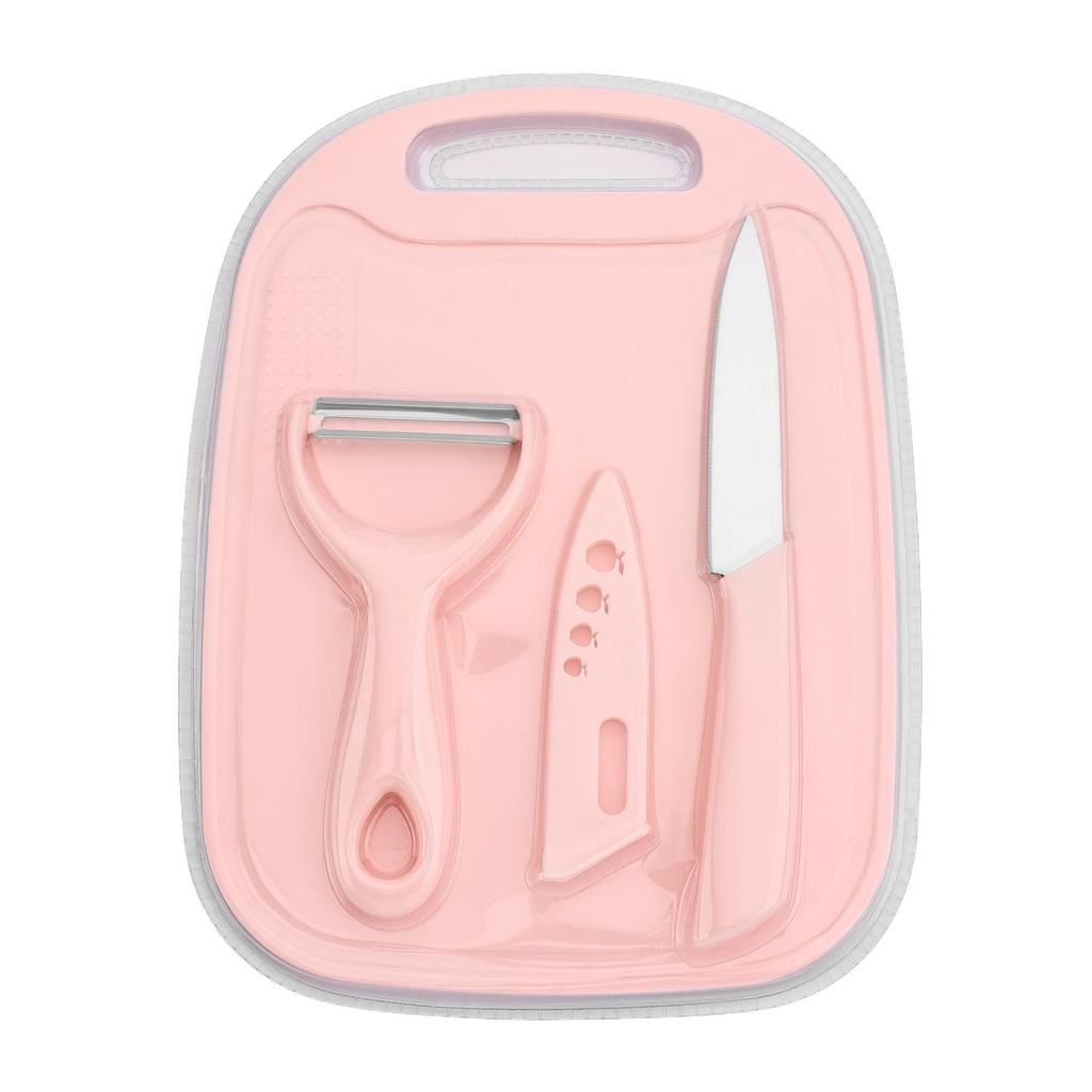 Portable Baby Food Knife Set: Includes Utensils, Peeler, Fruit Knife, Cutting Board - Three-Piece Set Gift