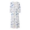 Women's V-Neck Print Midi Dress