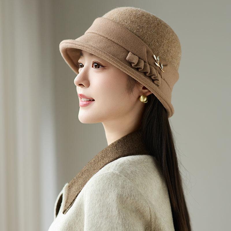 New Wool Retro Fashion Bucket Hat Autumn and Winter Women's Warm Fashion Basin Hat